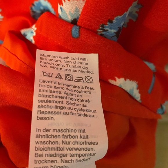 J Crew Women's Size 14 Red Longfellow Lined Floral Casual Dress - Picture 9 of 11